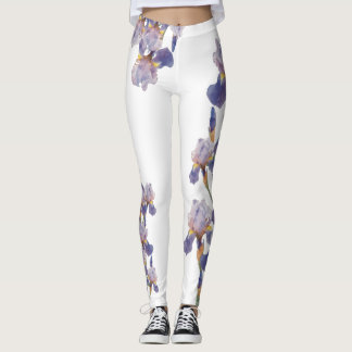 Watercolor Painted Iris Flower Leggings