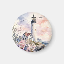 Watercolor Painted Lighthouse