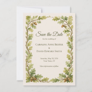 Watercolor Painted Oak Framed Save the Date