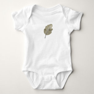 Watercolor Painted Oak Leaf Art Customisable Baby Bodysuit