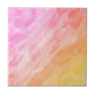 Watercolor painted pastel tile