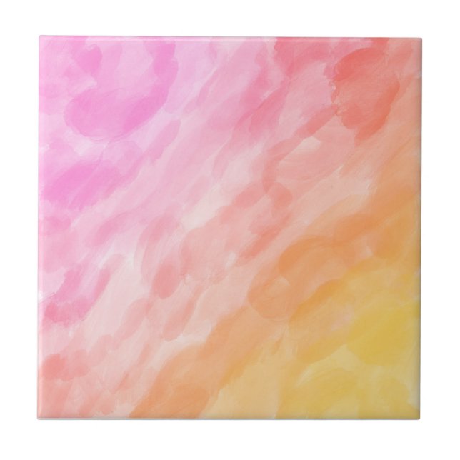 Watercolor painted pastel tile (Front)
