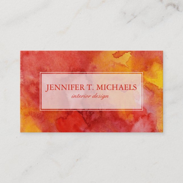 Watercolor painting background. business card (Front)