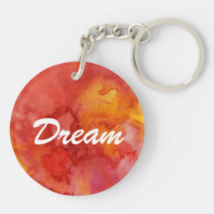 Watercolor painting background. key ring