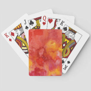 Watercolor painting background. playing cards