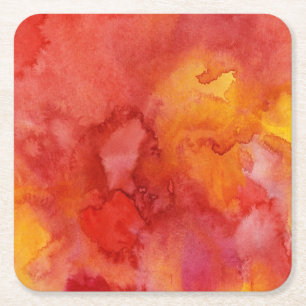 Watercolor painting background. square paper coaster