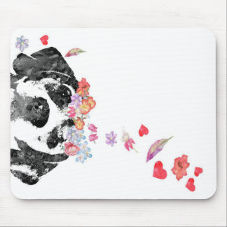 Watercolor Painting Beagle Dog Wreath Flowers Mouse Mat