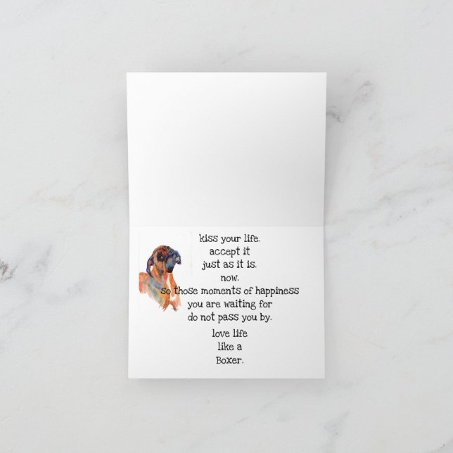 Watercolor painting Boxer inspiration#2 Xmas card (Inside)