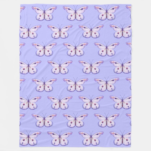 Watercolor Painting Butterfly 1a Fleece Blanket (Front)
