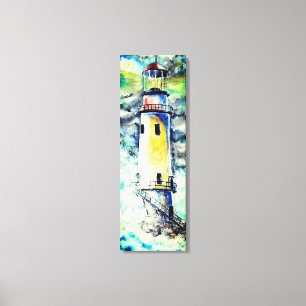 Watercolor Painting Canvas Lighthouse - Original Print