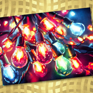 Watercolor Painting Christmas Holiday String Light