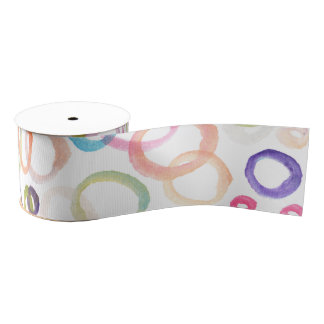 watercolor painting circles grosgrain ribbon