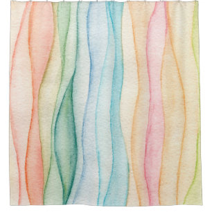 Watercolor painting colourful painting shower curtain