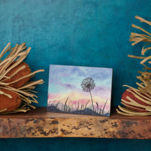 Watercolor Painting Dandelion Plaque
