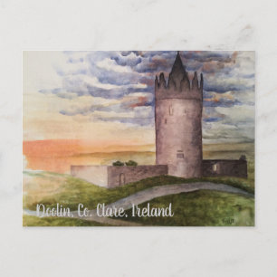 Watercolor Painting, Doolin, Co. Clare Postcard