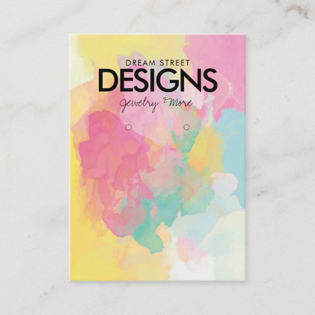 Watercolor Painting Earring Display Card (Front)