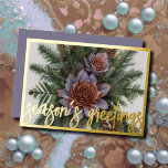Watercolor Painting Evergreen Pinecone Christmas Holiday Card<br><div class="desc">Holiday themed items designed by Umua. Printed and shipped by Zazzle or their affiliates.</div>