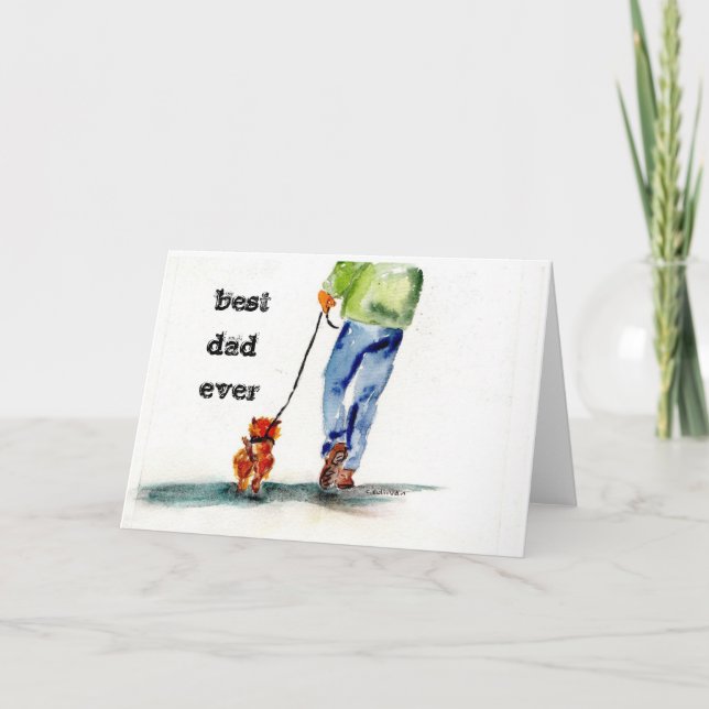 watercolor painting + Father's Day + rescue pup Card (Front)