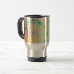 Watercolor Painting Ferris Wheel Fairground Art Travel Mug