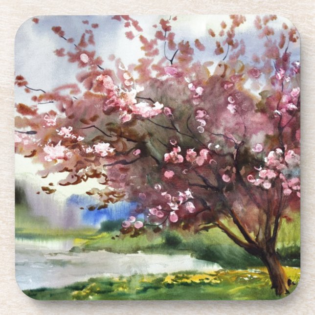 Watercolor Painting Landscape Coaster (Front)