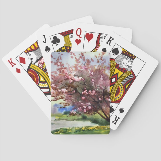 Watercolor Painting Landscape Playing Cards (Back)