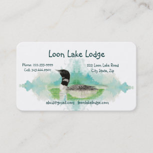 Watercolor Painting Loon, Wilderness Bird Business Card