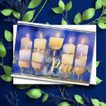 Watercolor Painting Menorah Peace Holiday Card<br><div class="desc">Holiday themed items designed by Umua. Printed and shipped by Zazzle or their affiliates.</div>