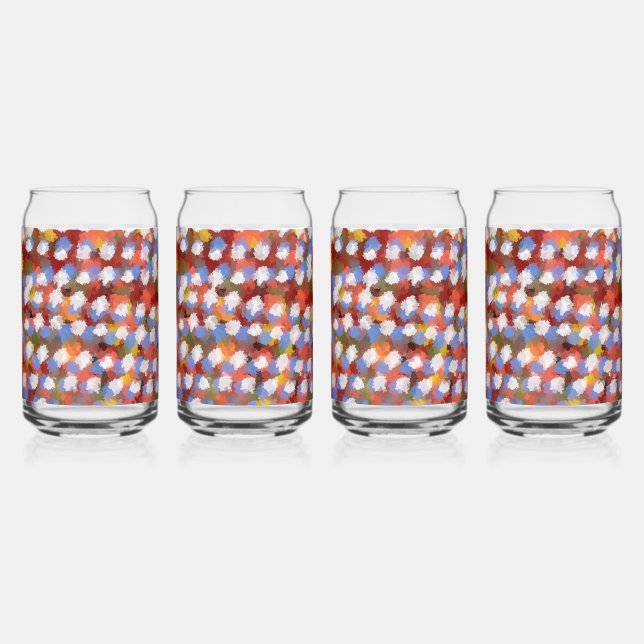 watercolor painting nations blue white flowers can glass (Front)