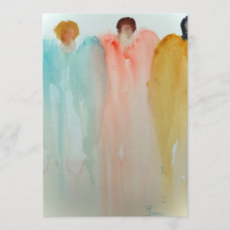 Watercolor Painting of 3 Angels, Figures, or Women Invitation