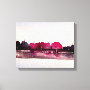 Watercolor Painting of a Colourful Landscape Canvas Print
