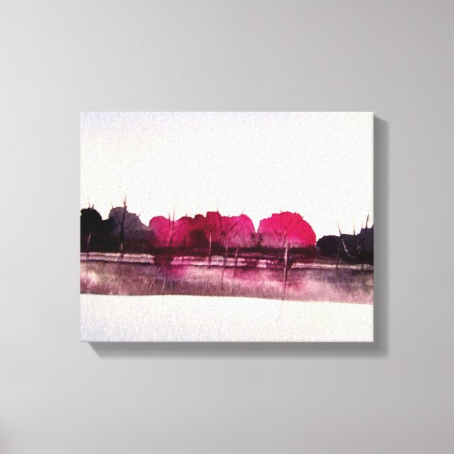 Watercolor Painting of a Colourful Landscape Canvas Print (Front)