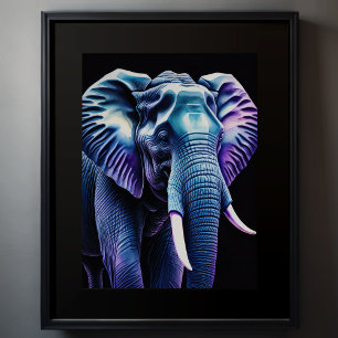 Watercolor Painting of a Elephant 3:4 Poster