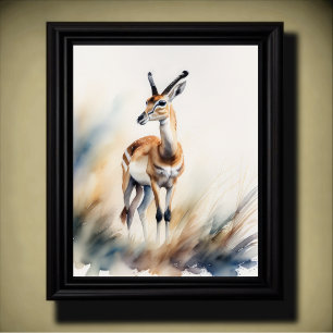 Watercolor Painting of a Gazelle 5:4 Poster