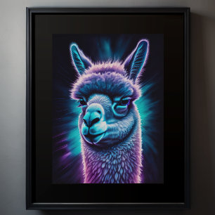 Watercolor Painting of a Llama 3:4 Poster