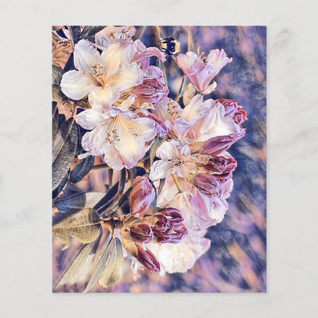 Watercolor painting of a purple azeea blossom  (Front)