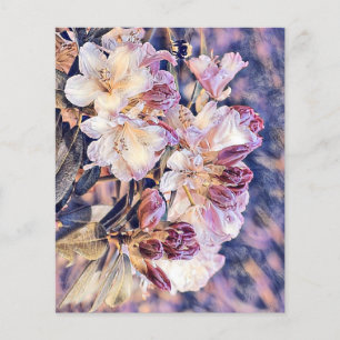 Watercolor painting of a purple azeea blossom