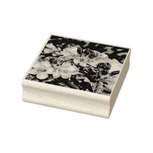 Watercolor painting of a purple azeea blossom bran rubber stamp
