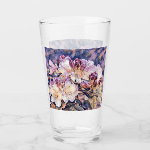 Watercolor painting of a purple azeea blossom glass