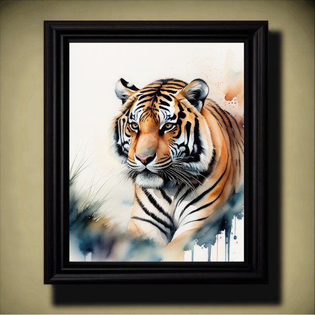 Watercolor Painting of a Tiger 5:4 Poster (Creator Uploaded)