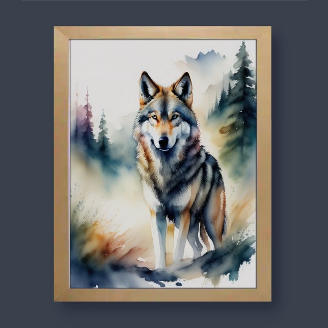 Watercolor Painting of a Wolf 3:4 Poster (Creator Uploaded)