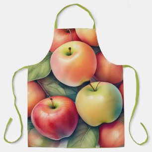 Watercolor Painting of Apples Apron