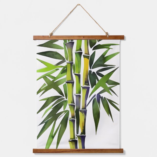 Watercolor Painting Of Bamboo Hanging Tapestry (Front)