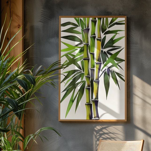 Watercolor Painting Of Bamboo Poster (Creator Uploaded)