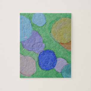 Watercolor Painting of Colourful Circles, Kids Art Jigsaw Puzzle