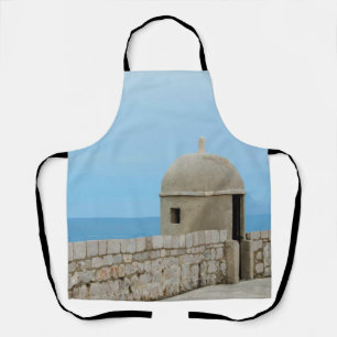 Watercolor painting of Dubrovnik city wall Apron