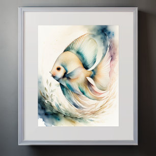Watercolor Painting of Fish Poster