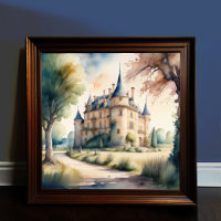 Watercolor Painting of French Chateau III