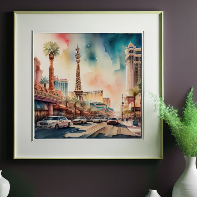 Watercolor Painting of Gambling Resort City Poster (Creator Uploaded)