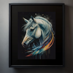 Watercolor Painting of Horse Poster
