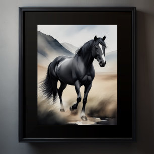 Watercolor Painting of Horse Poster